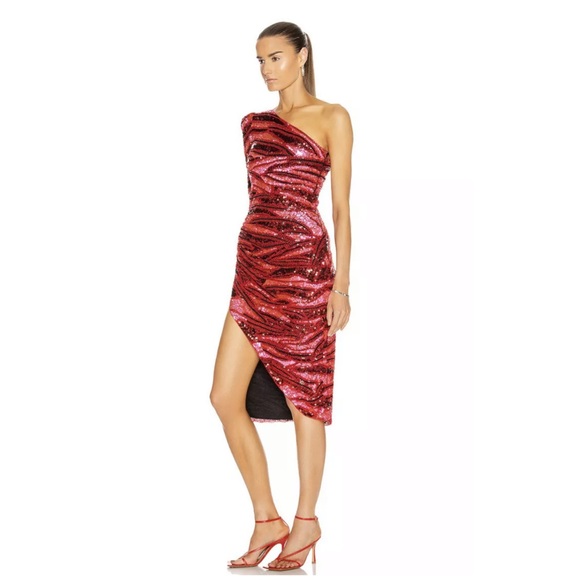 Rêve Riche Fabienne Midi Dress Red Zebra Luxury - Picture 3 of 8